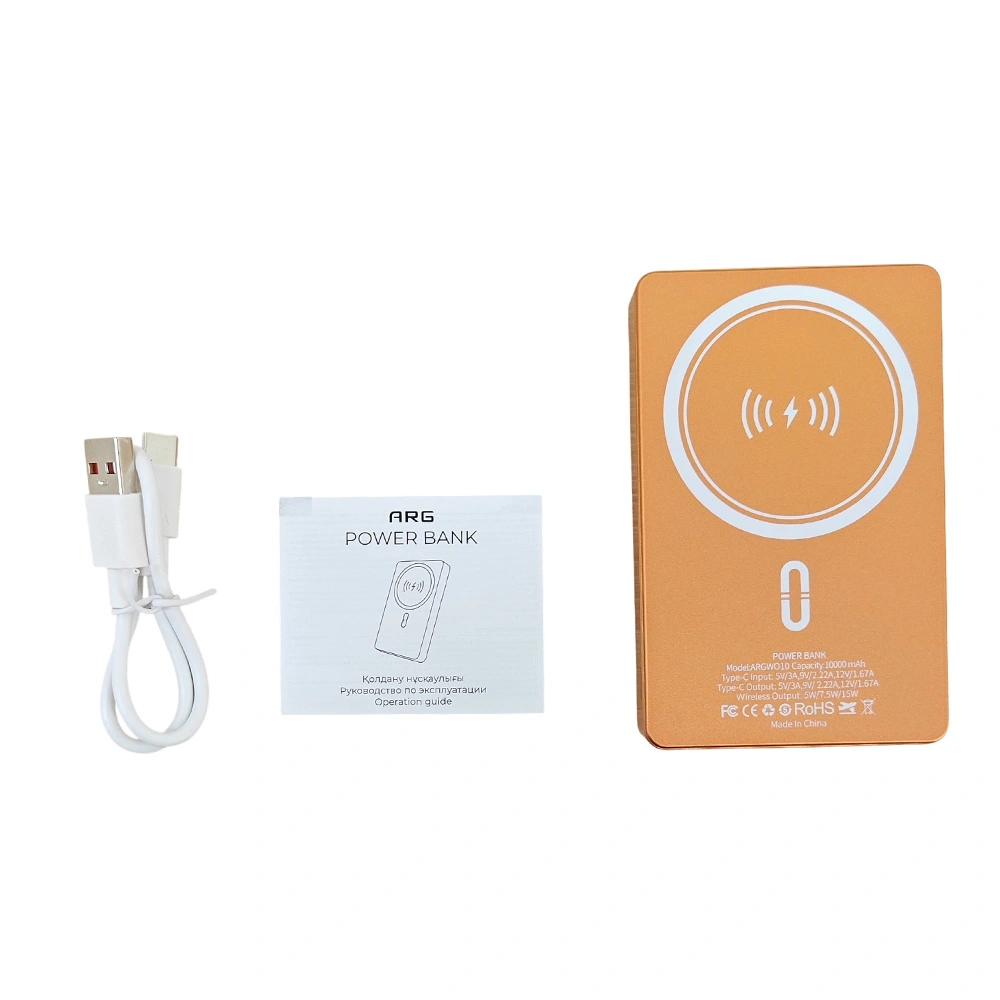 Power Bank ARG 10000mAh Orange Wireless ARGWO10 - фото 4