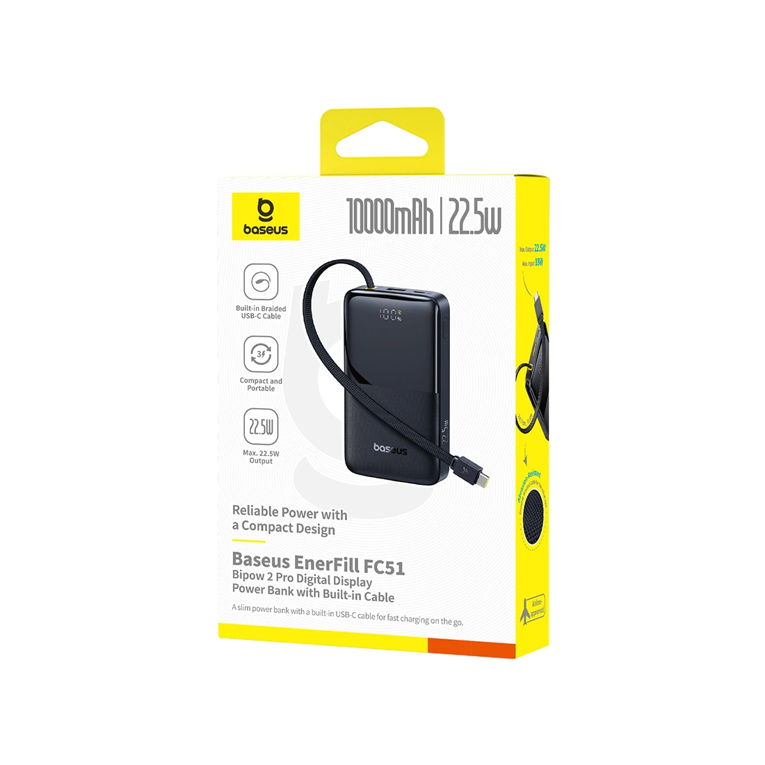 Портативный внешний аккумулятор Baseus EnerFill FC51 Bipow2 10000mAh 22.5W Black (E0027600) E0027600 - фото 2