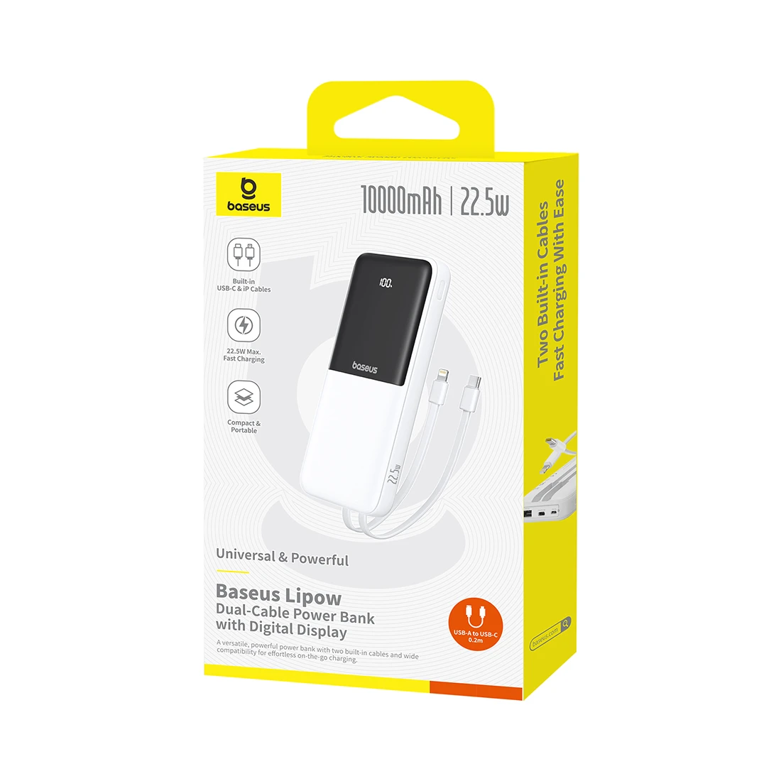 Портативный внешний аккумулятор Baseus Lipow 10000mAh 22.5W White (P10079101213-00) P10079101213-00 - фото 3