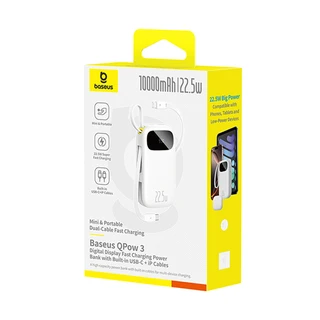 Портативный внешний аккумулятор Baseus EnerFill FC31 10000mAh 22.5W White (P10082106213-00) P10082106213-00
