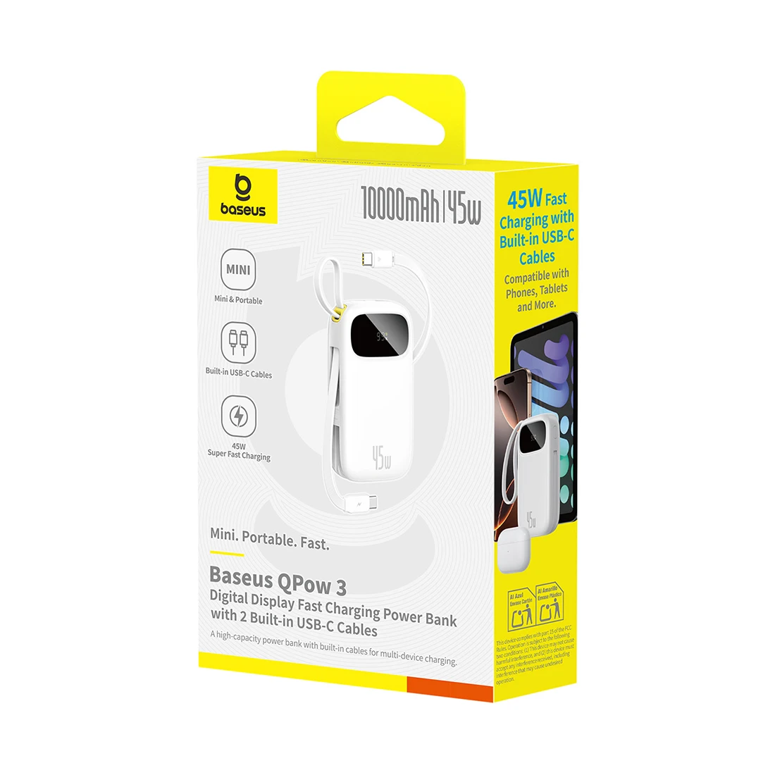 Портативный внешний аккумулятор Baseus EnerFill FC31 10000mAh 45W White (P10082102213-00) P10082102213-00