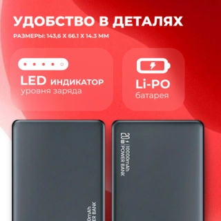 Power Bank Usams CD242 Wireless PD20W 10000mAh 10KCD24201 Black - фото 6