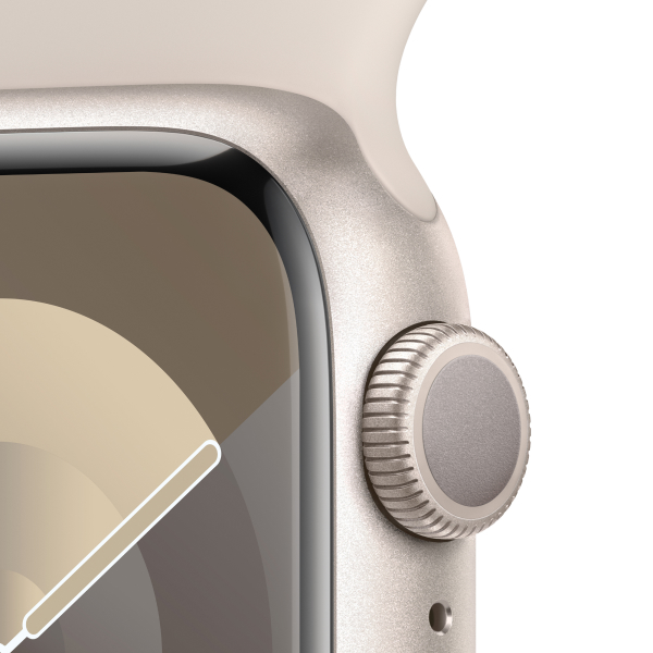 Apple смарт-сағаты Watch  Series 9 GPS 45mm Starlight Aluminium Case with Starlight Sport Band - S/M