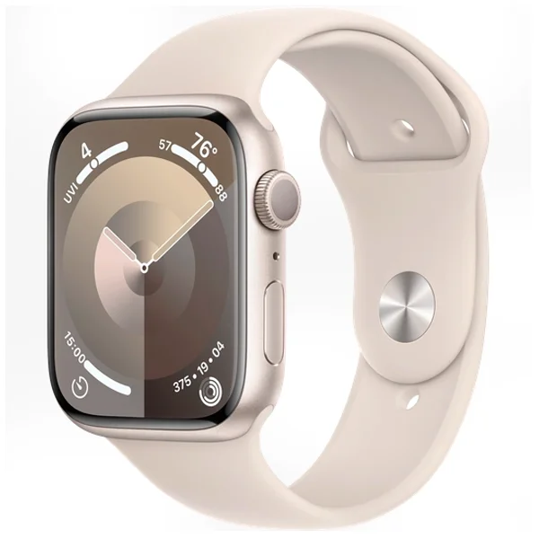 Смарт-часы Apple Watch  Series 9 GPS 45mm Starlight Aluminium Case with Starlight Sport Band - S/M
