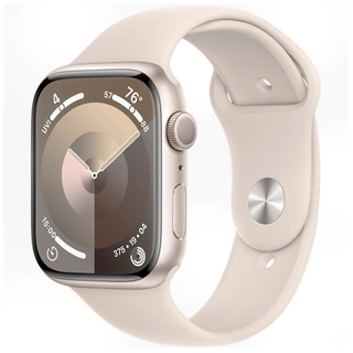 Смарт-часы Apple Watch  Series 9 GPS 45mm Starlight Aluminium Case with Starlight Sport Band - S/M