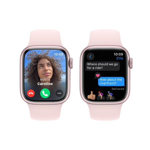 Смарт часы Apple Watch Series 9 GPS 41mm Pink Aluminium Case with Light Pink Sport Band - S/M - фото 3