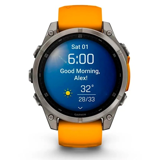 Смарт часы Garmin Fenix 8 47mm (010-02904-11) Gray/Orange - фото 2