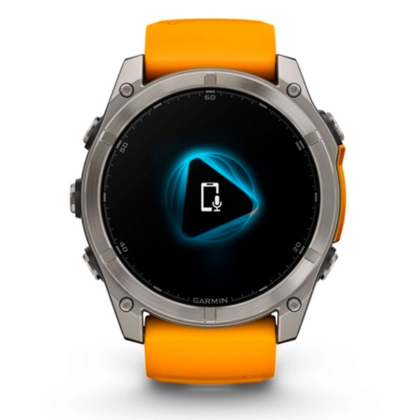 Смарт часы Garmin Fenix 8 51mm (010-02905-11) Sapphire Titanium with Spark Orange Silicone Band - фото 5