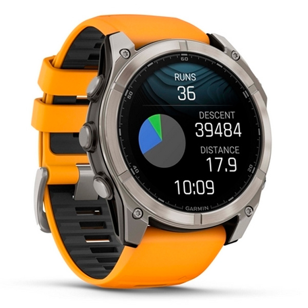 Смарт часы Garmin Fenix 8 51mm (010-02905-11) Sapphire Titanium with Spark Orange Silicone Band - фото 3