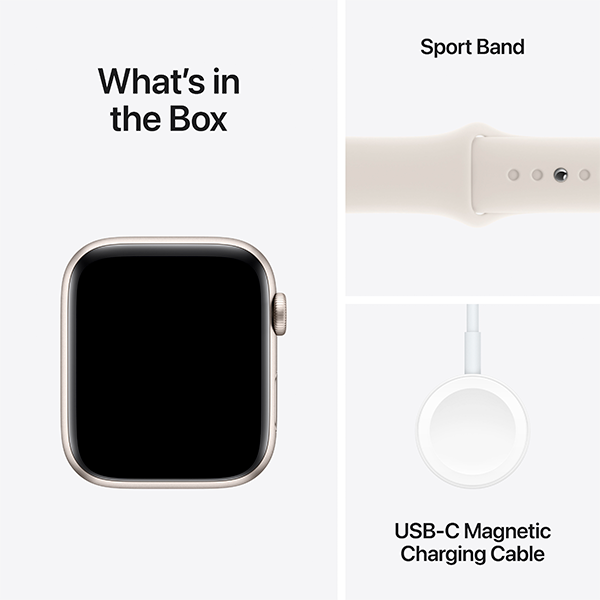 Смарт-часы Apple Watch SE GPS 40mm Starlight Al Case with Starlight Sport Band - S/M (MXEF3QI/A) - фото 3