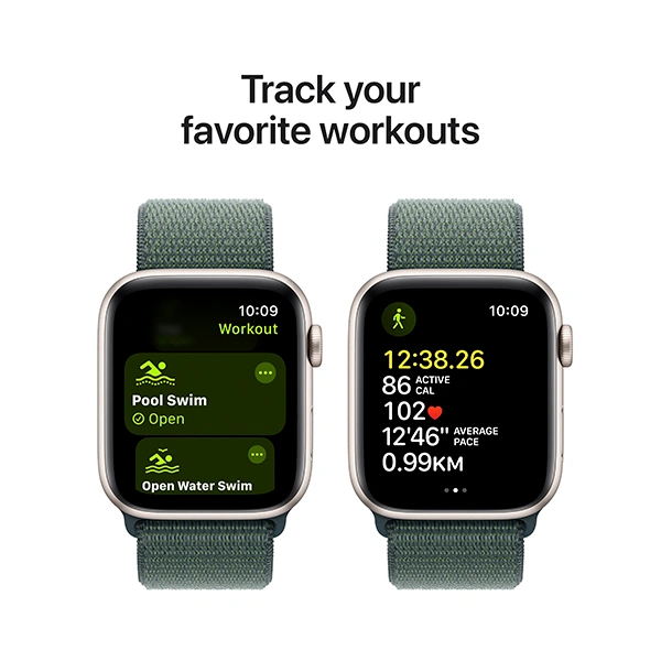 Смарт-часы Apple Watch SE GPS 40mm Starlight Al Case with Lake Green Sport Loop (MXEH3QI/A ) - фото 5