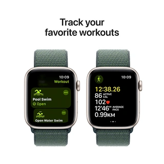 Смарт-часы Apple Watch SE GPS 40mm Starlight Al Case with Lake Green Sport Loop (MXEH3QI/A )