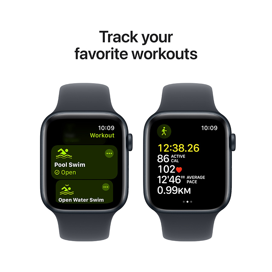 Смарт-часы Apple Watch SE GPS 44mm Midnight Al Case with Midnight Sport Band - S/M (MXEJ3QI/A) - фото 6
