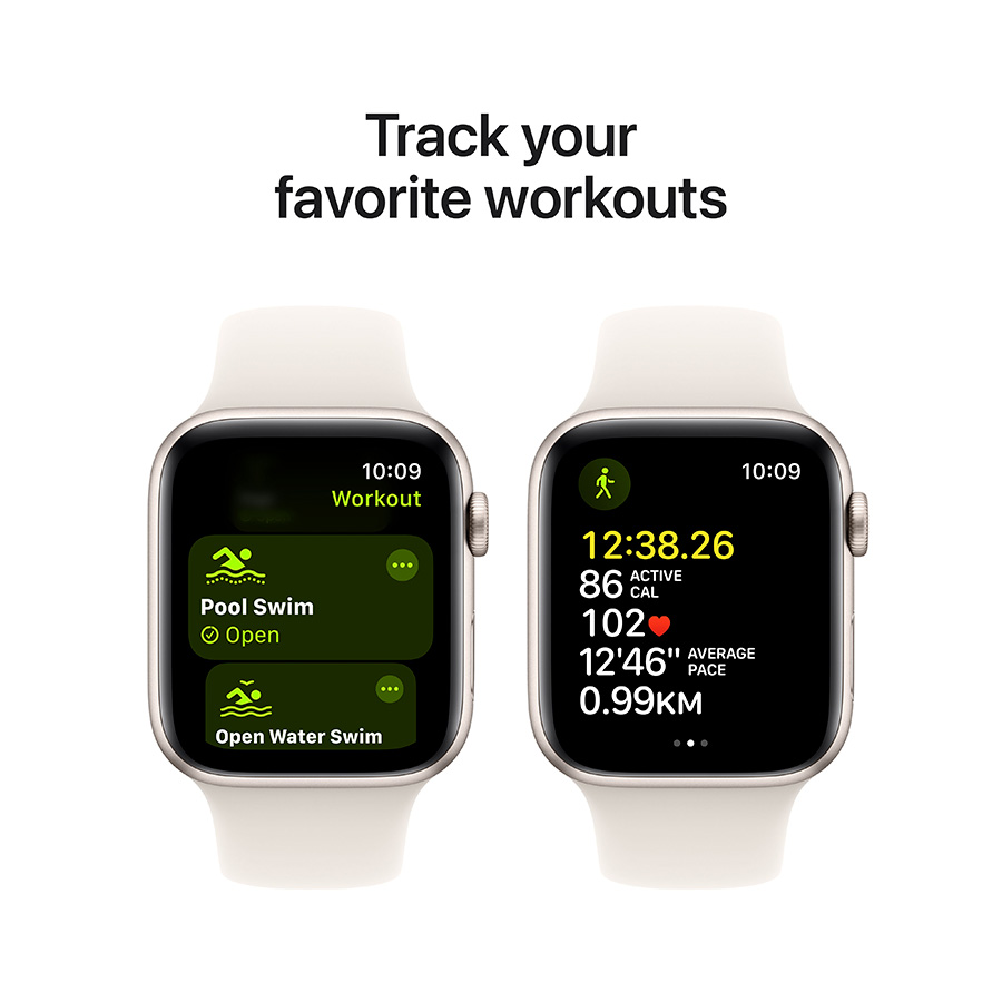 Смарт-часы Apple Watch SE GPS 44mm Starlight Al Case with Starlight Sport Band - S/M (MXEU3QI/A) - фото 6