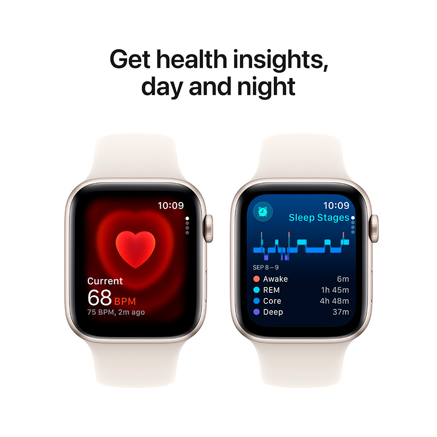Смарт-часы Apple Watch SE GPS 44mm Starlight Al Case with Starlight Sport Band - M/L (MXEV3QI/A) - фото 5
