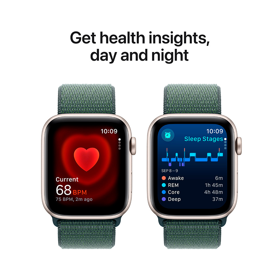 Смарт-часы Apple Watch SE GPS 44mm Starlight Al Case with Lake Green Sport Loop (MXEW3QI/A) - фото 5