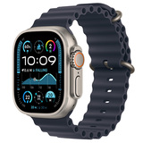 Apple смарт-сағаты Watch Ultra 2 GPS + Cellular 49mm Natural Titanium Case with Navy Ocean Band (MX4D3GK/A)
