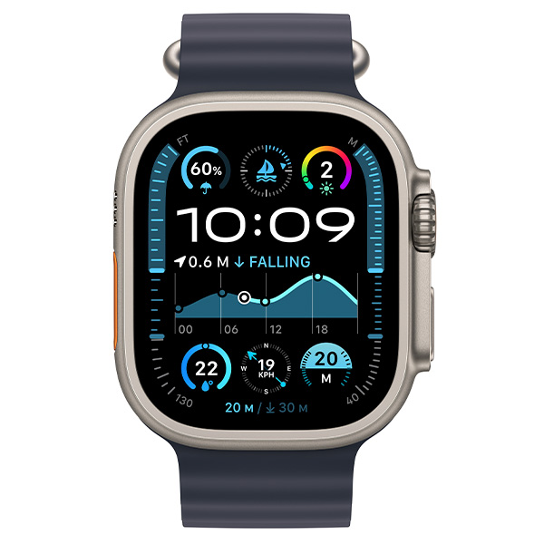 Смарт-часы Apple Watch Ultra 2 GPS + Cellular 49mm Natural Titanium Case with Navy Ocean Band (MX4D3GK/A) - фото 2