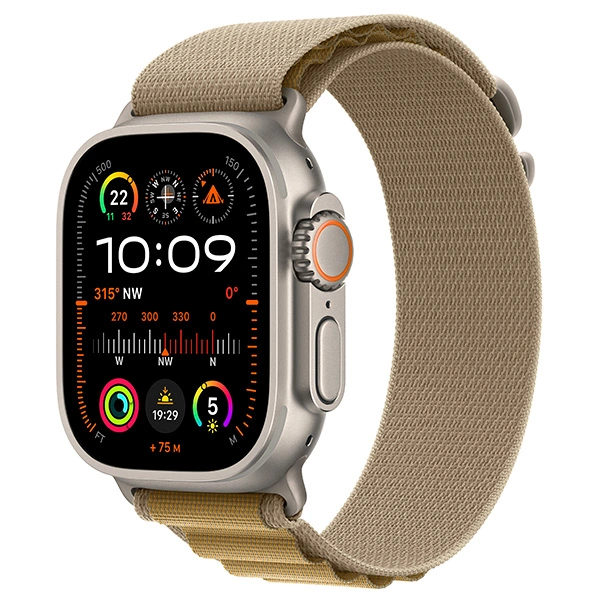 Apple смарт-сағаты Watch Ultra 2 GPS + Cellular 49mm Natural Titanium Case with Tan Alpine Loop-S (MX4E3GK/A)