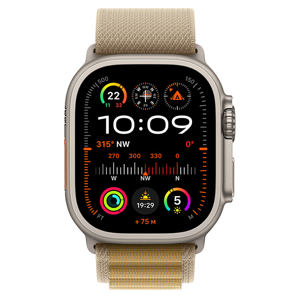 Смарт-часы Apple Watch Ultra 2 GPS + Cellular 49mm Natural Titanium Case with Tan Alpine Loop-M (MX4F3GK/A) - фото 2