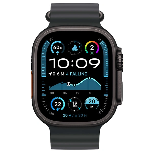 Apple смарт-сағаты Watch Ultra 2 GPS + Cellular 49mm Black Titanium Case with Black Ocean Band (MX4P3GK/A) - фото 2