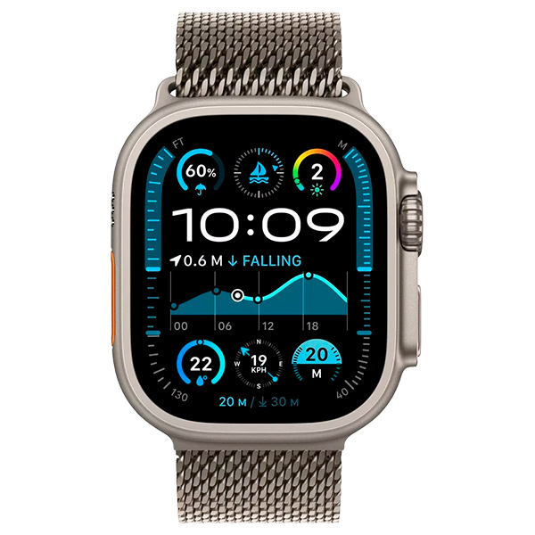 Смарт-часы Apple Watch Ultra 2 GPS + Cellular 49mm Natural Titanium Case with Natural Titanium Milanese Loop - M (MX5R3GK/A) - фото 2