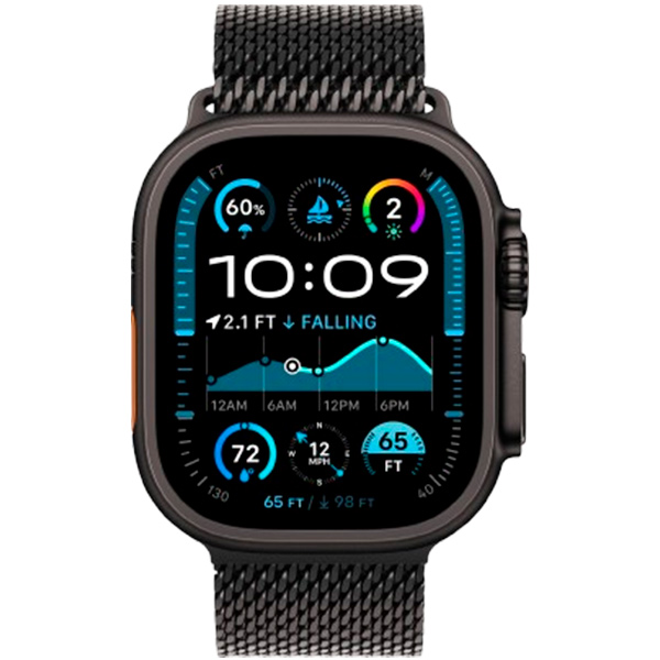 Смарт-часы Apple Watch Ultra 2 GPS + Cellular 49mm Black Titanium Case with Black Titanium Milanese Loop - M (MX5U3GK/A) - фото 2