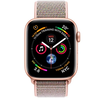 Смарт-часы Apple Watch Series 4 44mm Gold, спортивный браслет цвета «розовый песок» (MU6G2)