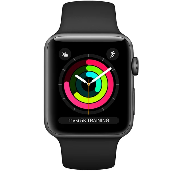 Cмарт-часы Apple Watch Series 3 38mm Space Grey Aluminium Black Band MTF02 - фото 2