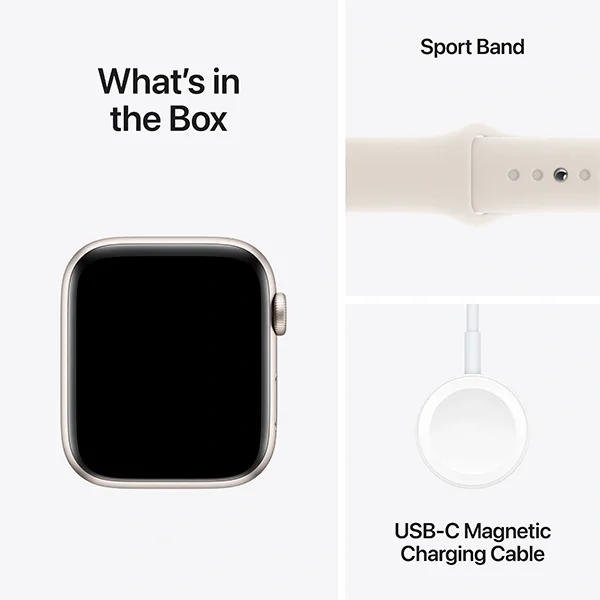 Смарт-часы Apple Watch SE 2024 GPS 40mm MXEF3 Starlight Al Case with Starlight Sport Band S/M  - фото 3