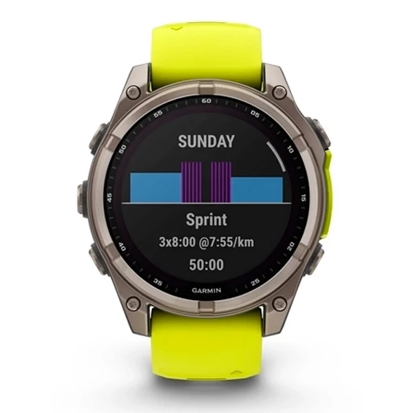 Смарт часы Garmin Fenix 8 010-02906-21 47mm Sapphire Titanium with Amp Yellow Silicone Band  - фото 8