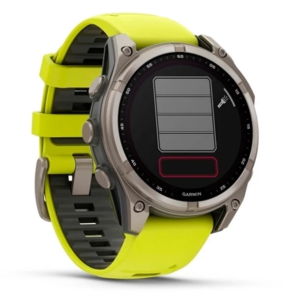 Смарт часы Garmin Fenix 8 010-02906-21 47mm Sapphire Titanium with Amp Yellow Silicone Band  - фото 3