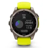 Смарт часы Garmin Fenix 8 010-02906-21 47mm Sapphire Titanium with Amp Yellow Silicone Band  - фото 7