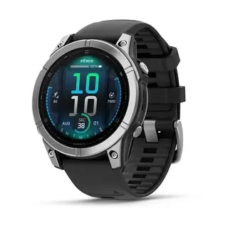 Смарт-часы Garmin Fenix E 010-03025-00 47mm Stainless Steel with Black Silicone Band 