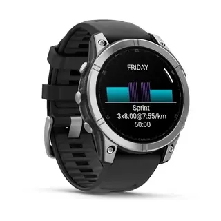 Смарт-часы Garmin Fenix E 010-03025-00 47mm Stainless Steel with Black Silicone Band  - фото 5