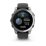 Смарт-часы Garmin Fenix E 010-03025-00 47mm Stainless Steel with Black Silicone Band  - фото 2