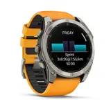 Смарт-часы Garmin Fenix 8X 010-02905-11 51mm Sapphire Titanium with Spark Orange Graphite Silicone Band  - фото 2