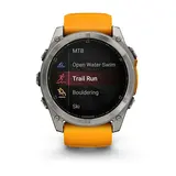 Смарт-часы Garmin Fenix 8X 010-02905-11 51mm Sapphire Titanium with Spark Orange Graphite Silicone Band  - фото 8