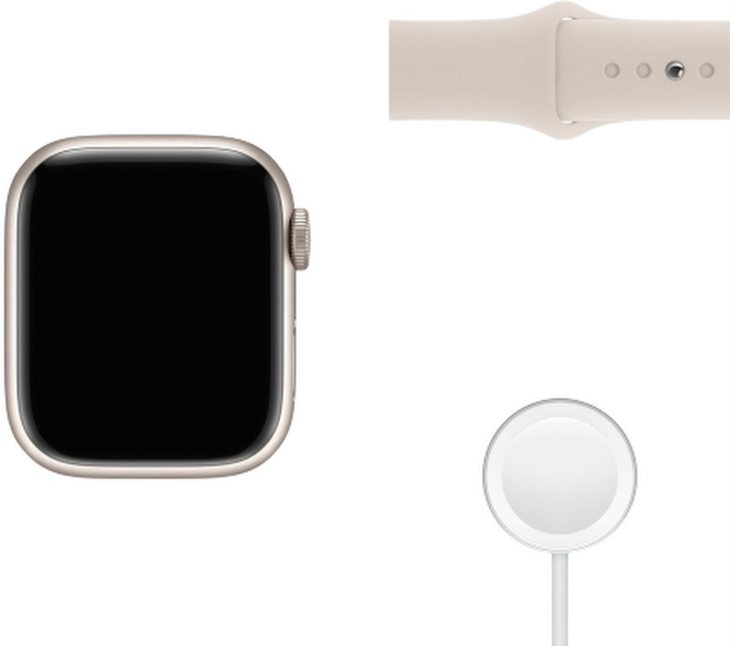 Смарт часы Apple Watch Series 7 45mm MKN63 Starlight Aluminum Case  - фото 5