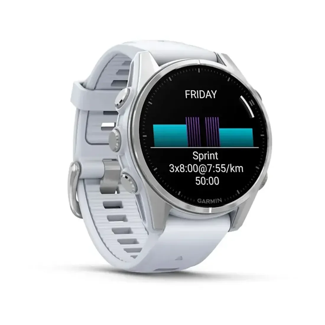 Смарт-часы Garmin Fenix 8S 010-02903-00 43mm Silver with Whitestone Silicone Band  - фото 3
