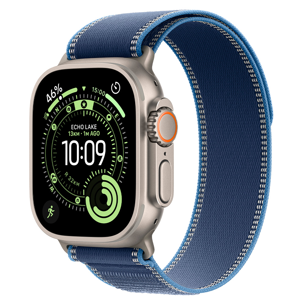 Смарт-часы Apple Watch Ultra 3&nbsp;GPS + Cellular&nbsp;49mm&nbsp;Natural Titanium Case with Blue/Bright Blue Trail Loop - S/M