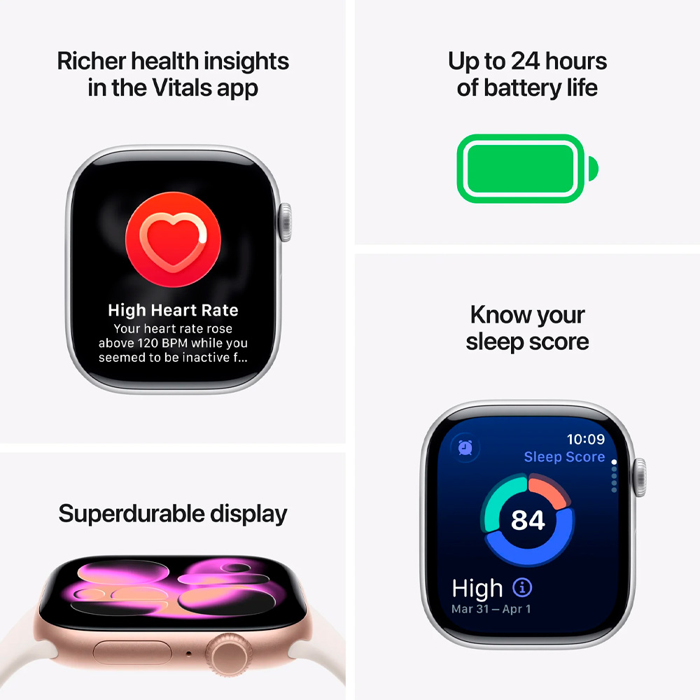Смарт часы Apple Watch Series 11 GPS 46mm Space Grey Aluminium Case with Black Sport Band - S/M - фото 3