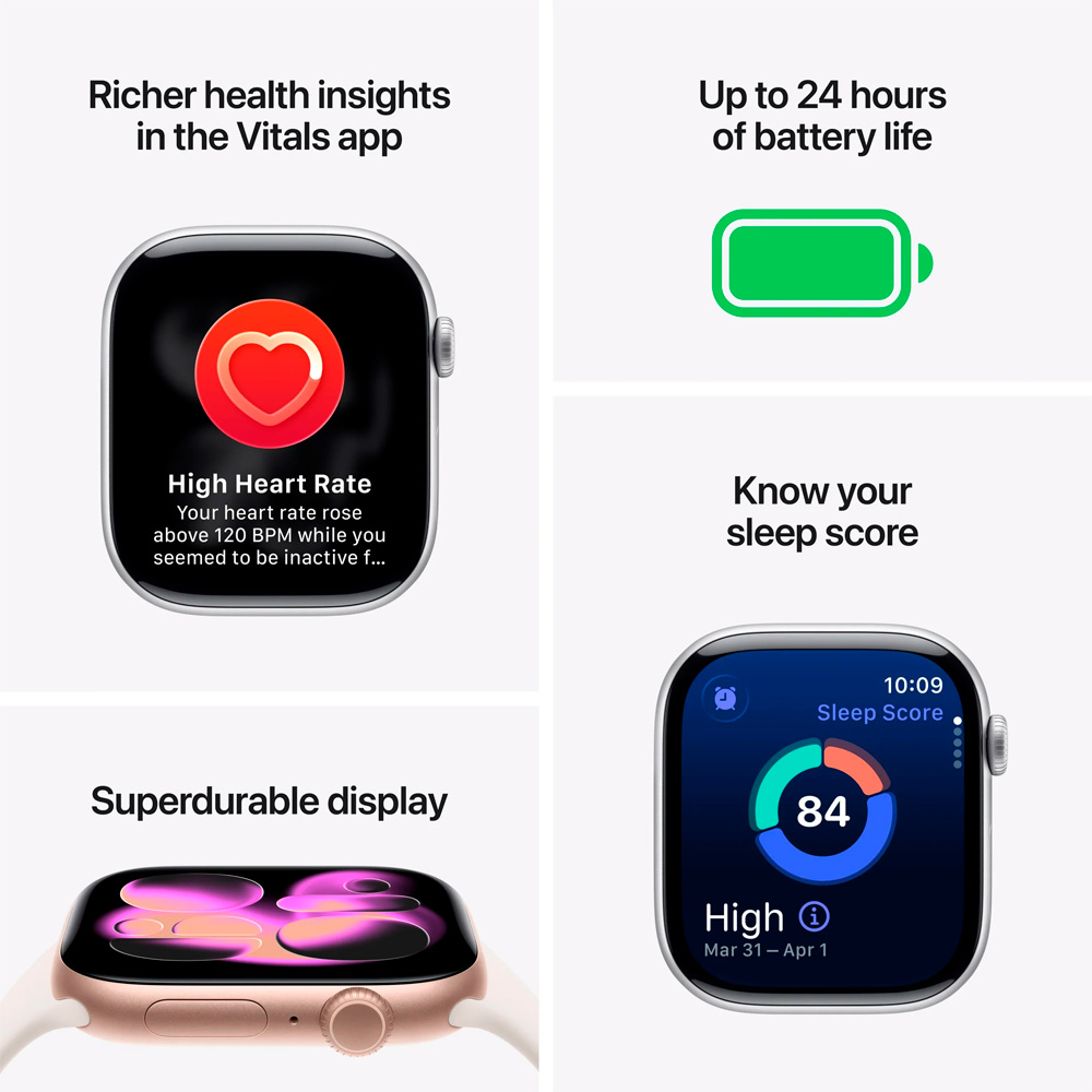 Смарт часы Apple Watch Series 11 GPS 46mm Jet Black Aluminium Case with Black Sport Band - S/M - фото 4