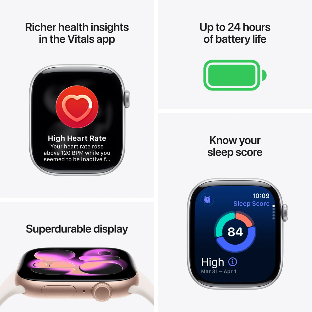 Смарт часы Apple Watch Series 11&nbsp;GPS&nbsp;42mm&nbsp;Space Grey Aluminium Case with Black Sport Band - M/L - фото 3