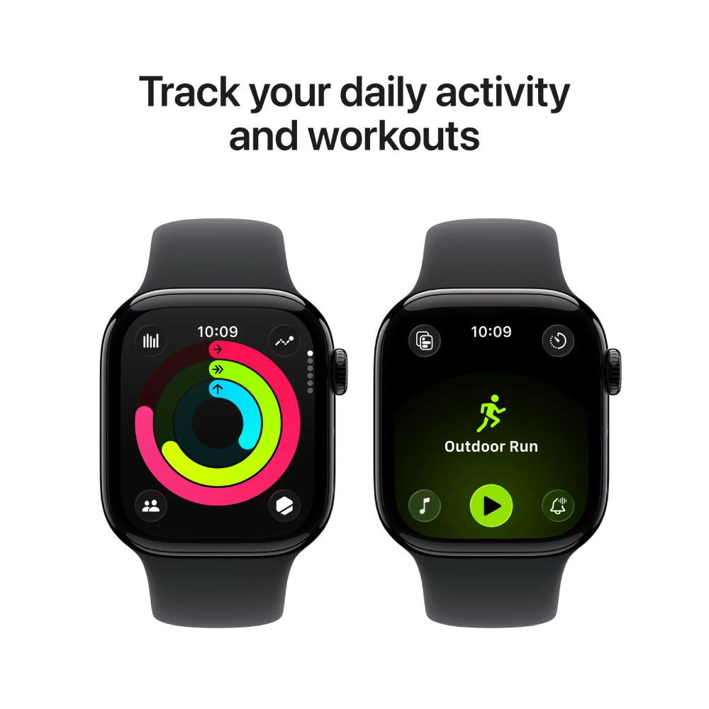 Смарт часы Apple Watch Series 11GPS42mmJet Black Aluminium Case with Black Sport Band - S/M MEQT4R - фото 4