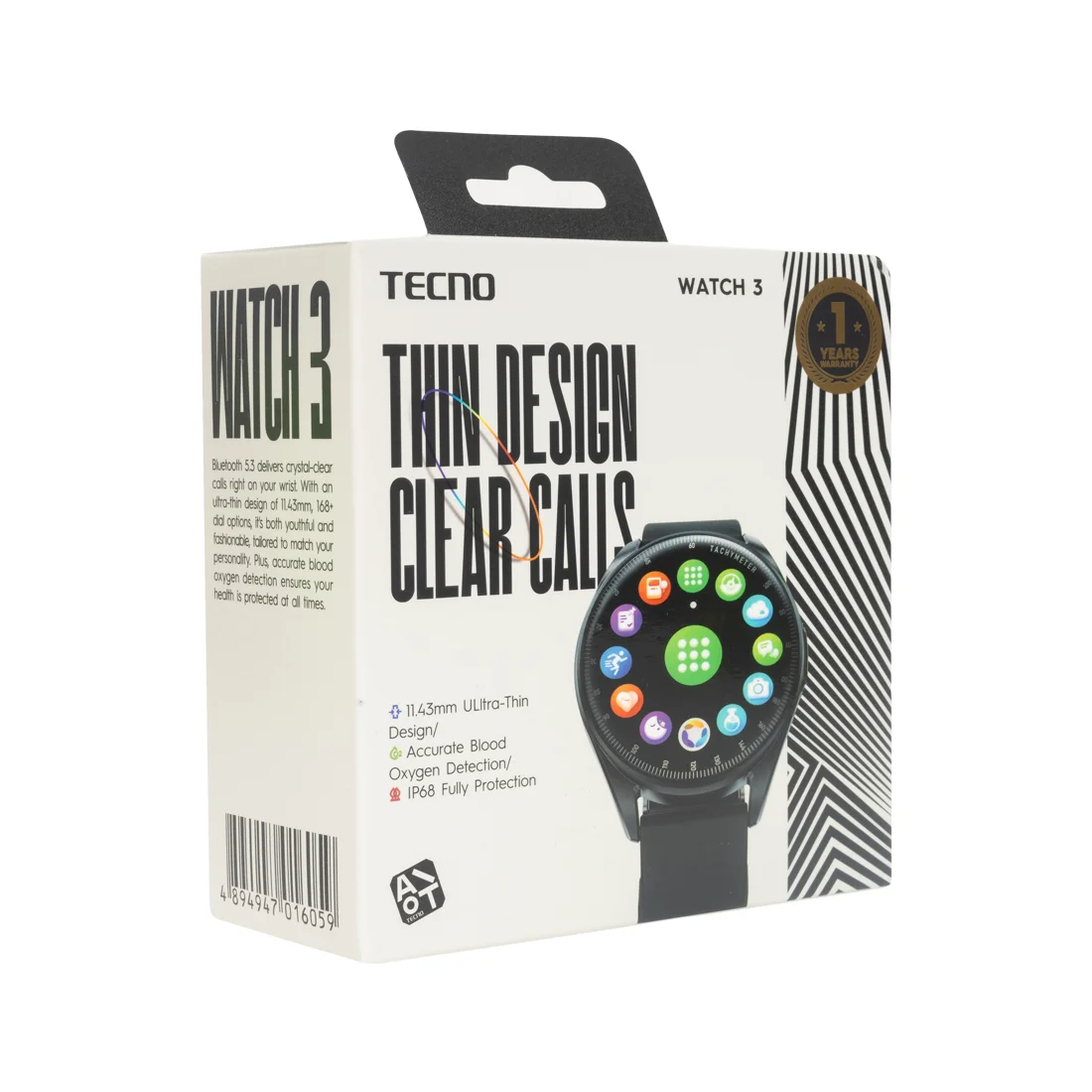 Смарт часы TECNO Watch 3 W03 Black W03 - фото 5
