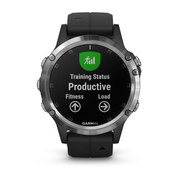 Часы с GPS навигатором Garmin Fenix 5 Plus Серебристые с черным (010-01988-11) - фото 9