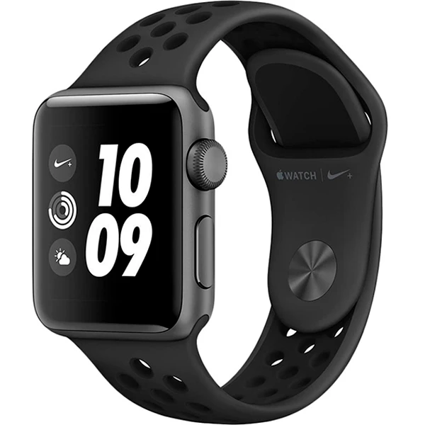 Смарт-часы Apple Watch Nike+ Series 3 38mm Space Grey спортивный ремешок черного цвета (MTF12GK/A)