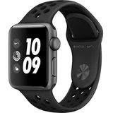 Смарт-часы Apple Watch Nike+ Series 3 38mm Space Grey спортивный ремешок черного цвета (MTF12GK/A)