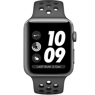 Смарт-часы Apple Watch Nike+ Series 3 38mm Space Grey спортивный ремешок черного цвета (MTF12GK/A)